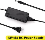 US 3 Pin 12V Power Supply 5A Amps 60 Watts