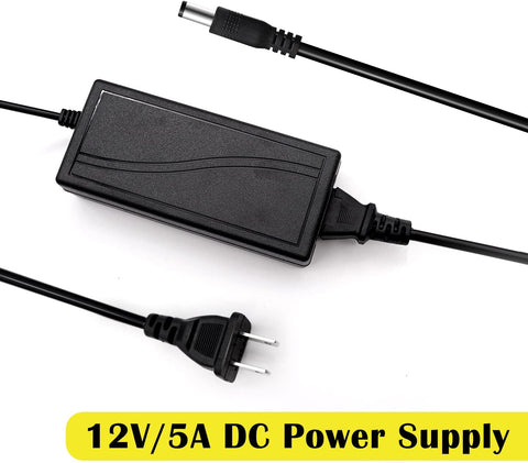 US 3 Pin 12V Power Supply 5A Amps 60 Watts
