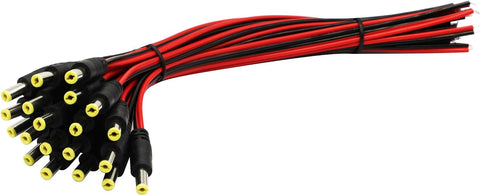 DC Power Pigtail Cable Wire Male Connectors 2.1*5.5mm Plug