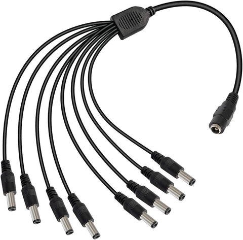 1 to 8 Way DC Power Splitter Adapter Cable 8 Cords