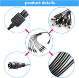 1 to 8 Way DC Power Splitter Adapter Cable 8 Cords