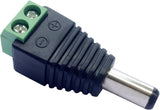 2.1x5.5MM 12V Male DC Power Jack Plug Adapter Connector for CCTV Camera Cable Wire Ends Plug Barrel Green