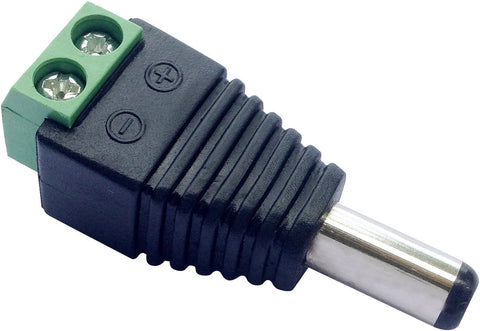2.1x5.5MM 12V Male DC Power Jack Plug Adapter Connector for CCTV Camera Cable Wire Ends Plug Barrel Green