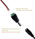 2.1x5.5MM 12V Male DC Power Jack Plug Adapter Connector for CCTV Camera Cable Wire Ends Plug Barrel Green