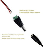 2.1x5.5MM 12V Male DC Power Jack Plug Adapter Connector for CCTV Camera Cable Wire Ends Plug Barrel Green