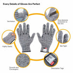 Premium Level 5 Cut Resistant Hand Gloves Food Industry Grade Protection (Large)