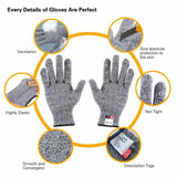 Premium Level 5 Cut Resistant Hand Gloves Food Industry Grade Protection (Large)