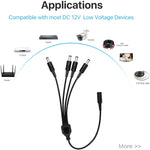 1 to 4 Way DC Power Splitter Adapter Cable 1 though 4 Cords