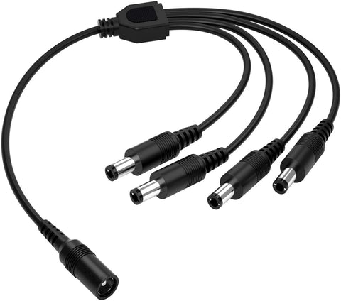 1 to 4 Way DC Power Splitter Adapter Cable 1 though 4 Cords