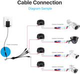 1 to 4 Way DC Power Splitter Adapter Cable 1 though 4 Cords